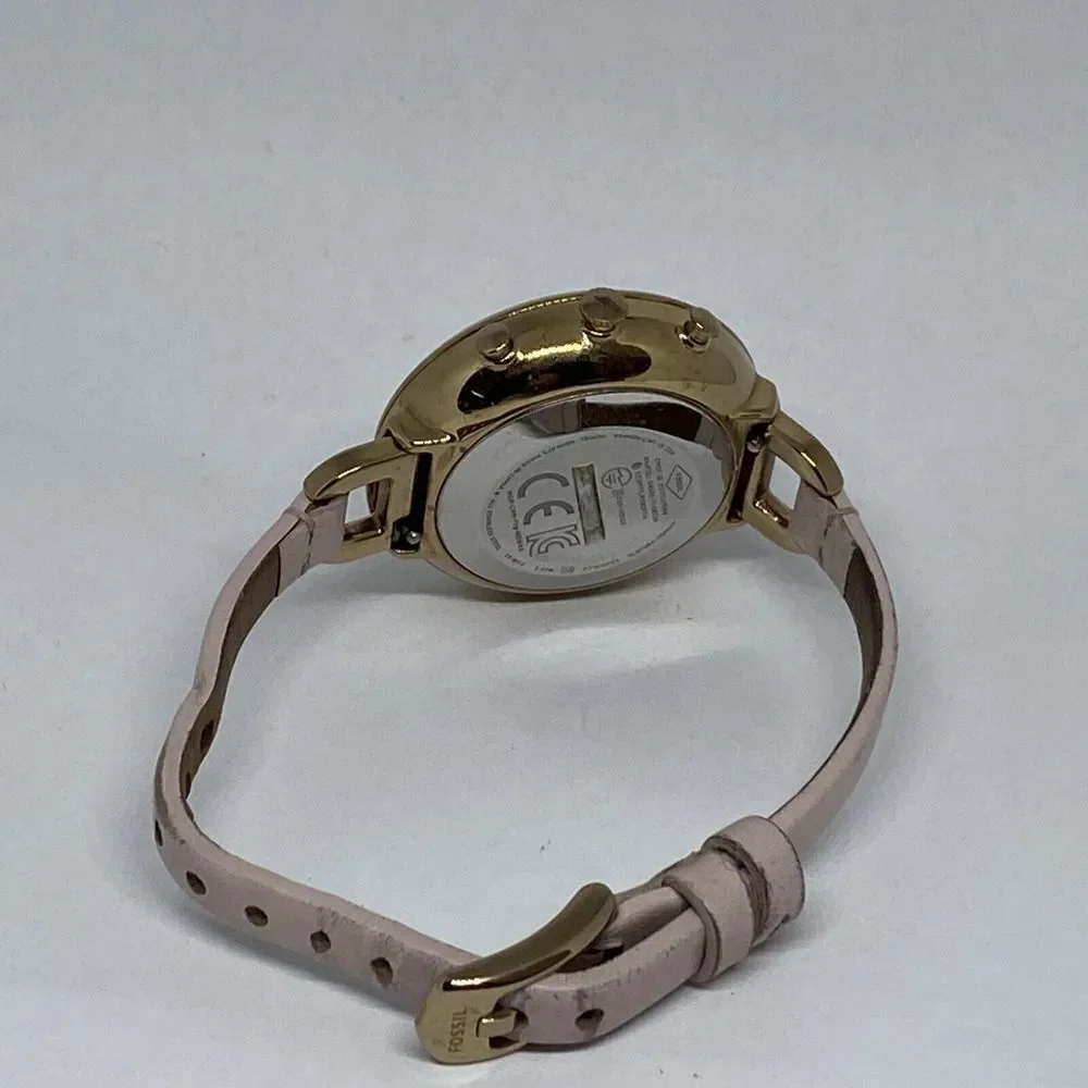 Fossil Q FTW5023 Womens Annette Pink Leather Analog Dial Hybrid Smartwatch CM631